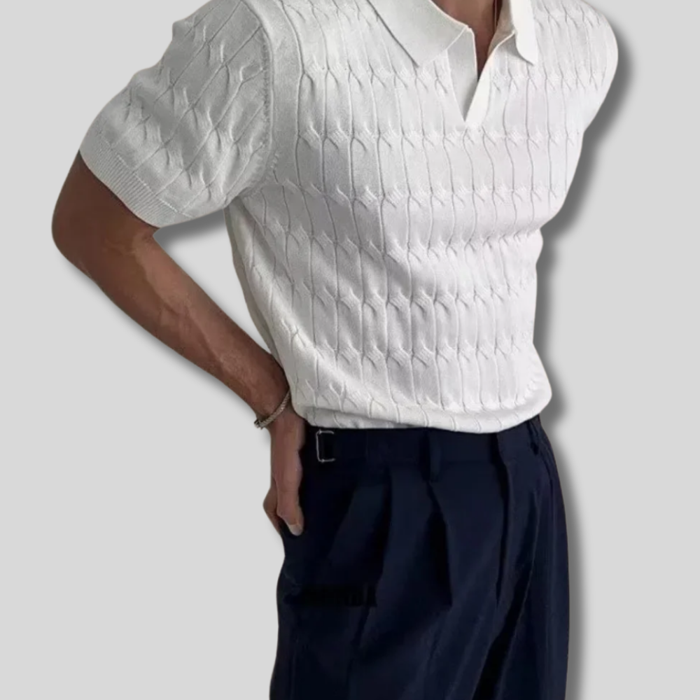 Stylish Merino Men's Polo | Chic Short-Sleeved Smart-Casual Shirt