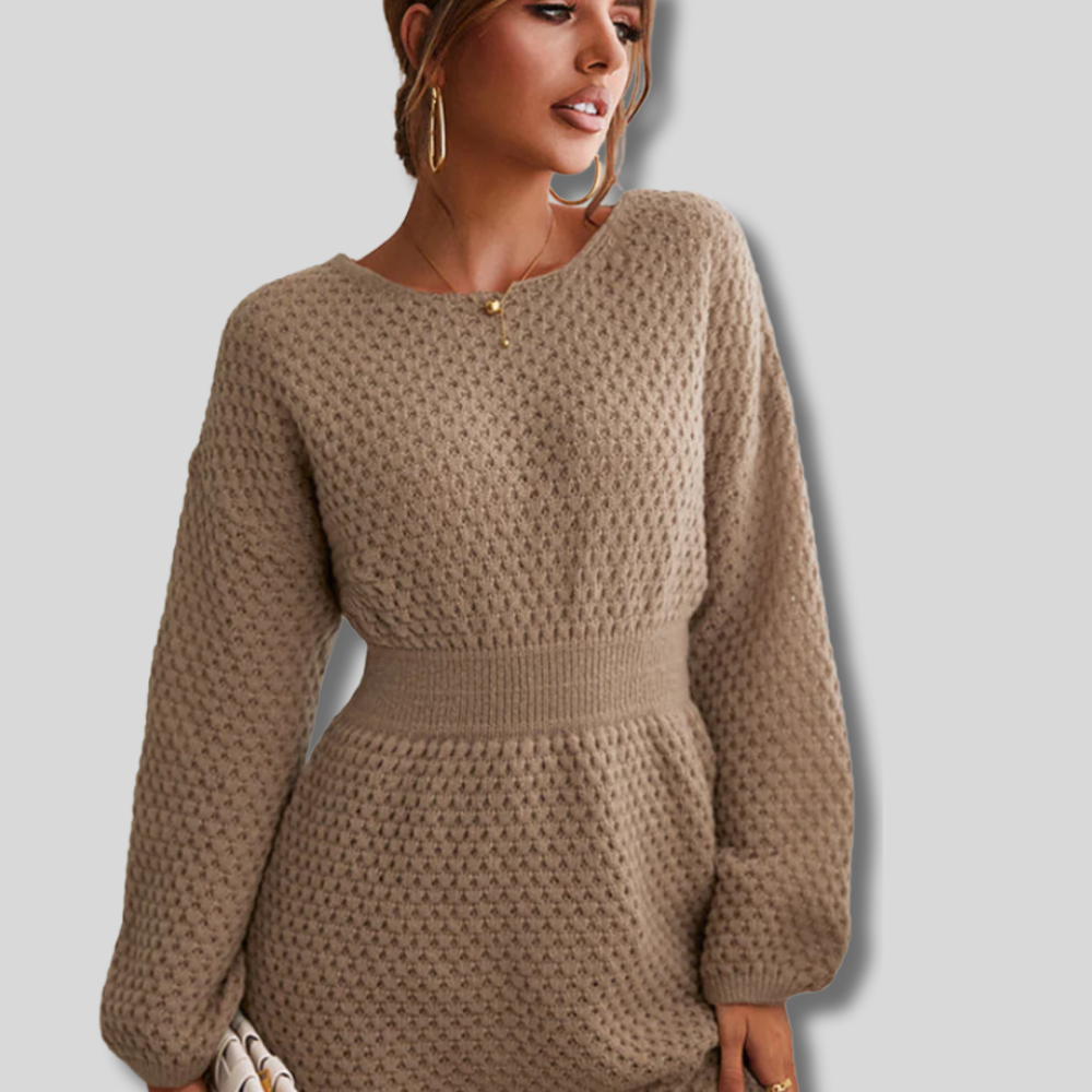 Wanita - Cozy Knitted Sweater Dress for Women