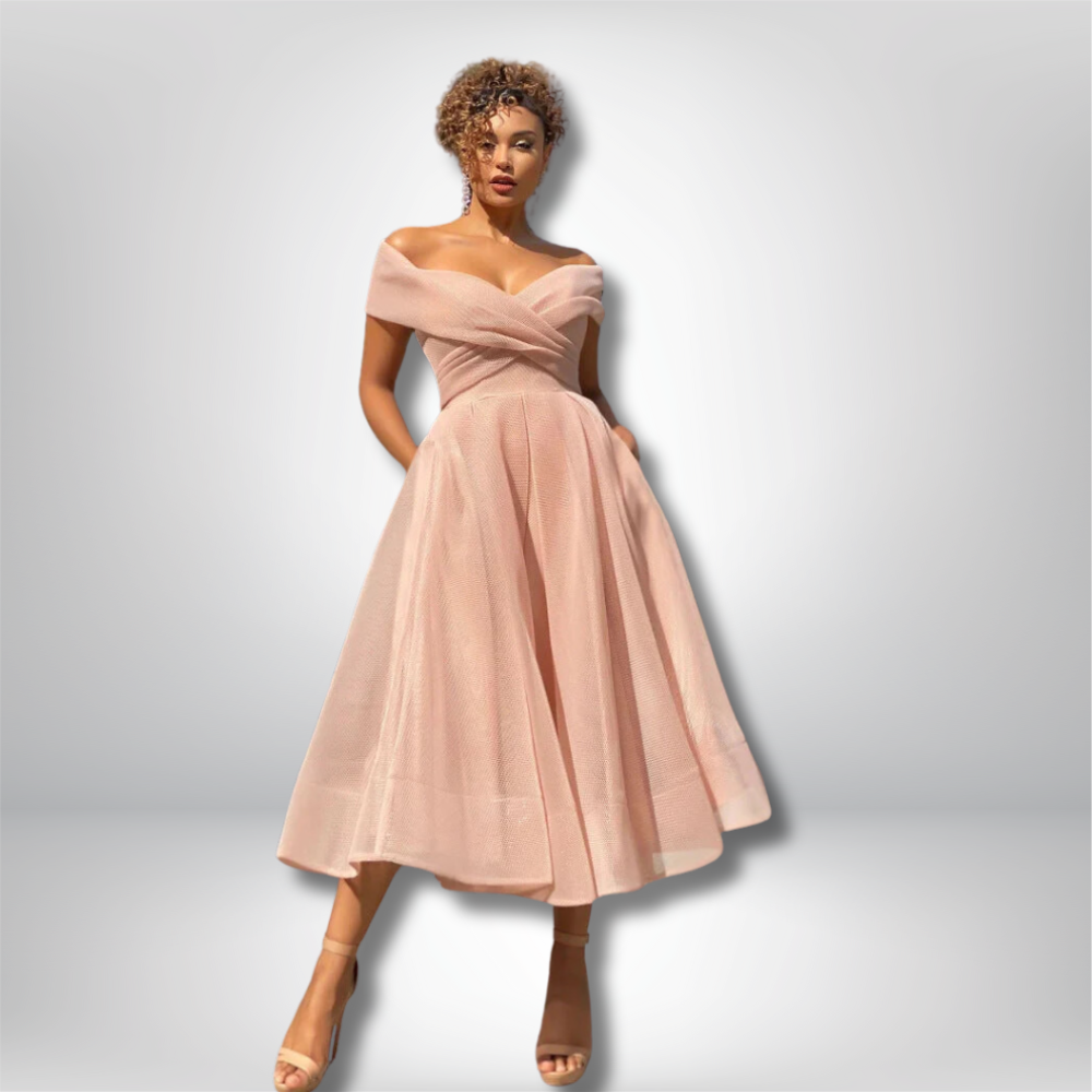 Dalila - Elegant Off-Shoulder Party Nightdress for a Dazzling Night Out