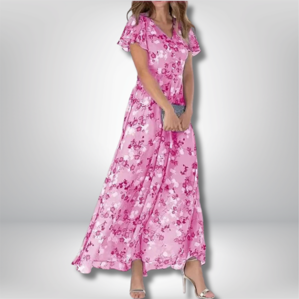 Poppy - Stunningly Vibrant Long Dress for Effortless Elegance