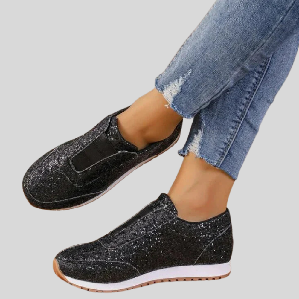 Mabel - Sparkling Slip-On Sneakers with Trendy Contrast Sole