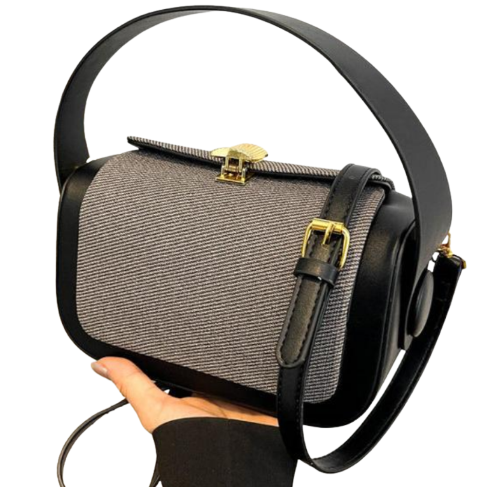 Chic Two-Toned Textured Tote Bag