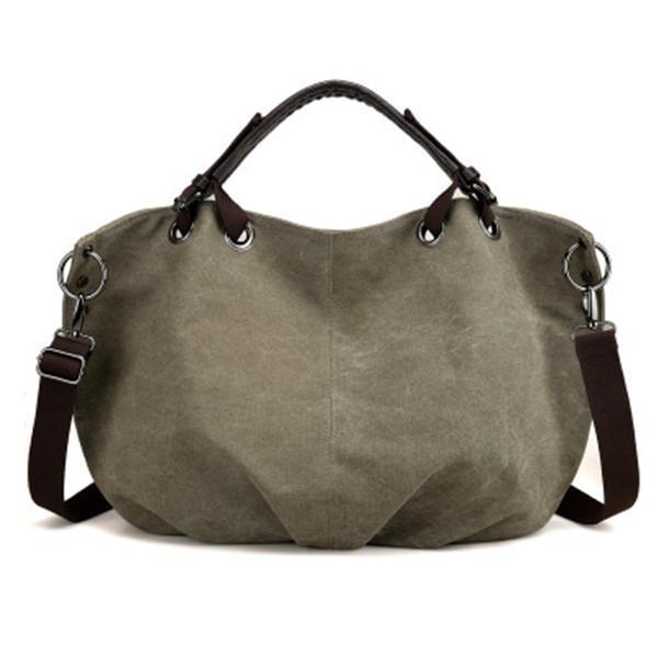 Chic Retro Canvas Large Handbag: Versatile Crossbody Style