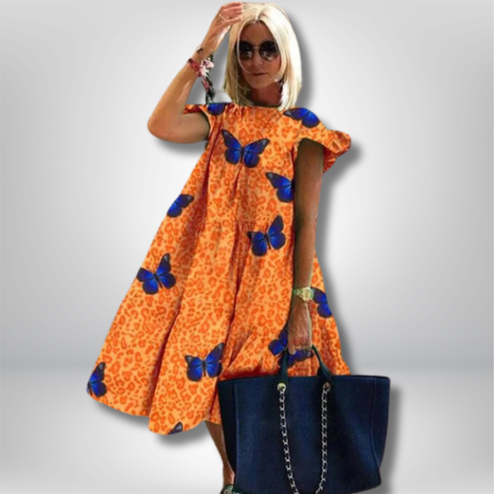 Ferrnanda - Effortlessly Chic Vintage Loose-Fitting Dress