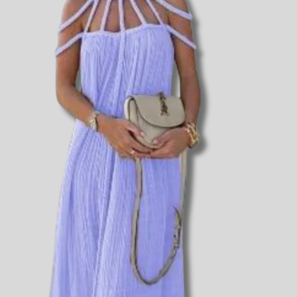 Isabella - Chic Women's Maxi Dress - Elegantly Draped Linen - Fashion Forward Style