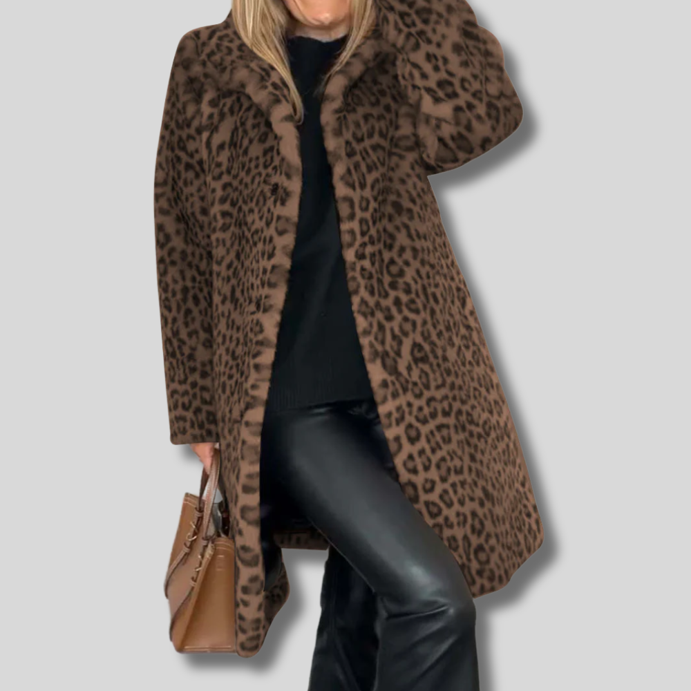 Chic Leopard Print Coat for Women - Embrace Your Wild Side!
