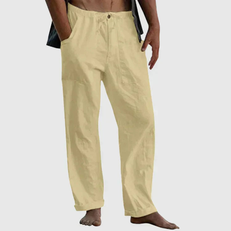 Men's Relaxed Fit Linen Beach Trousers by Adam - Perfect for Summer Adventures!