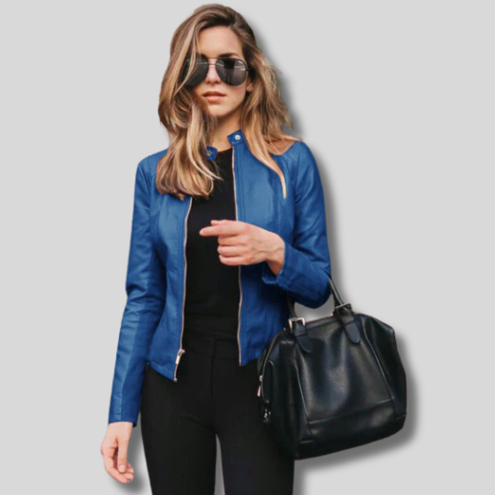 Ellen - Chic Women's Leather Jacket for a Stylish Look