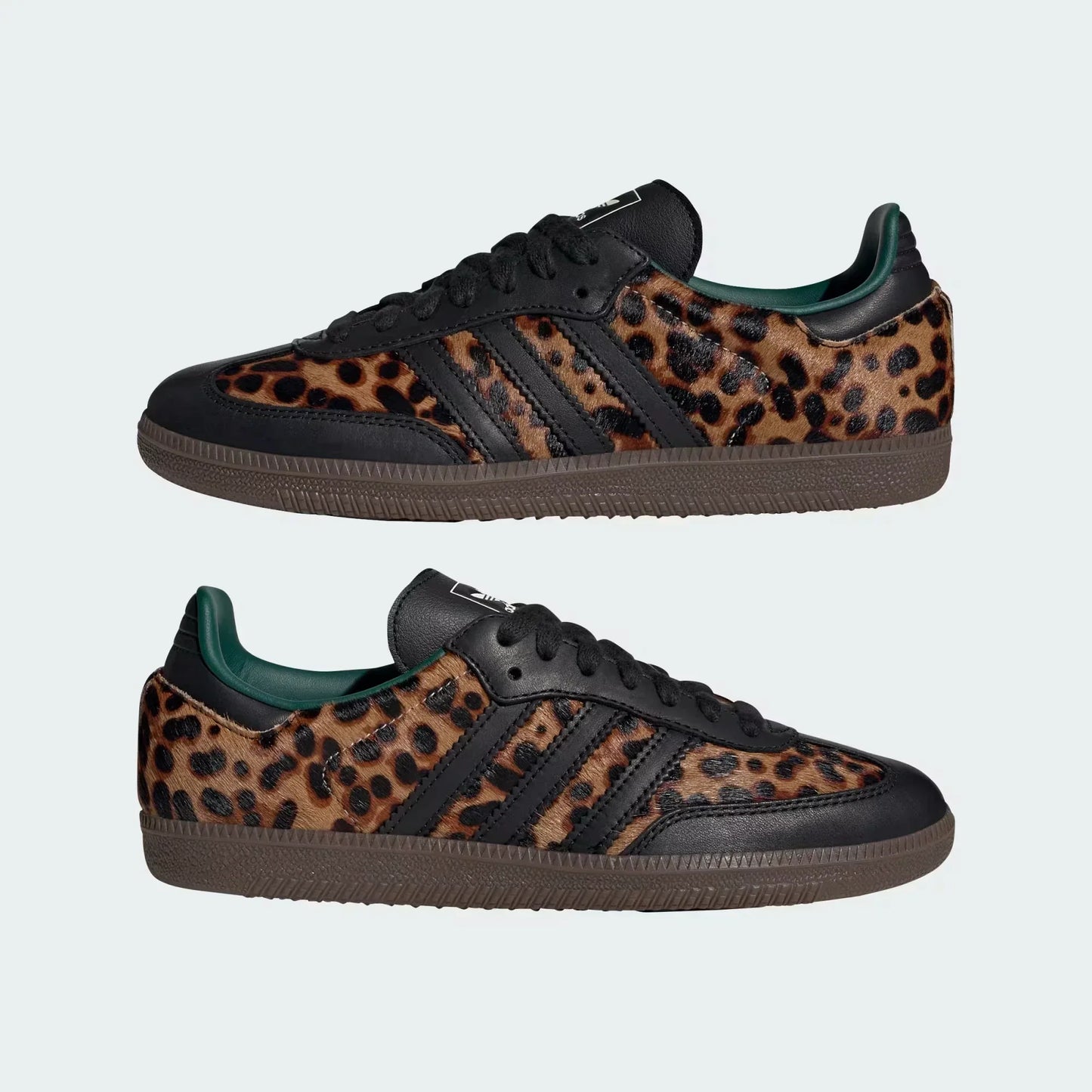 Samba OG Black and Green Leopard Print Sneakers