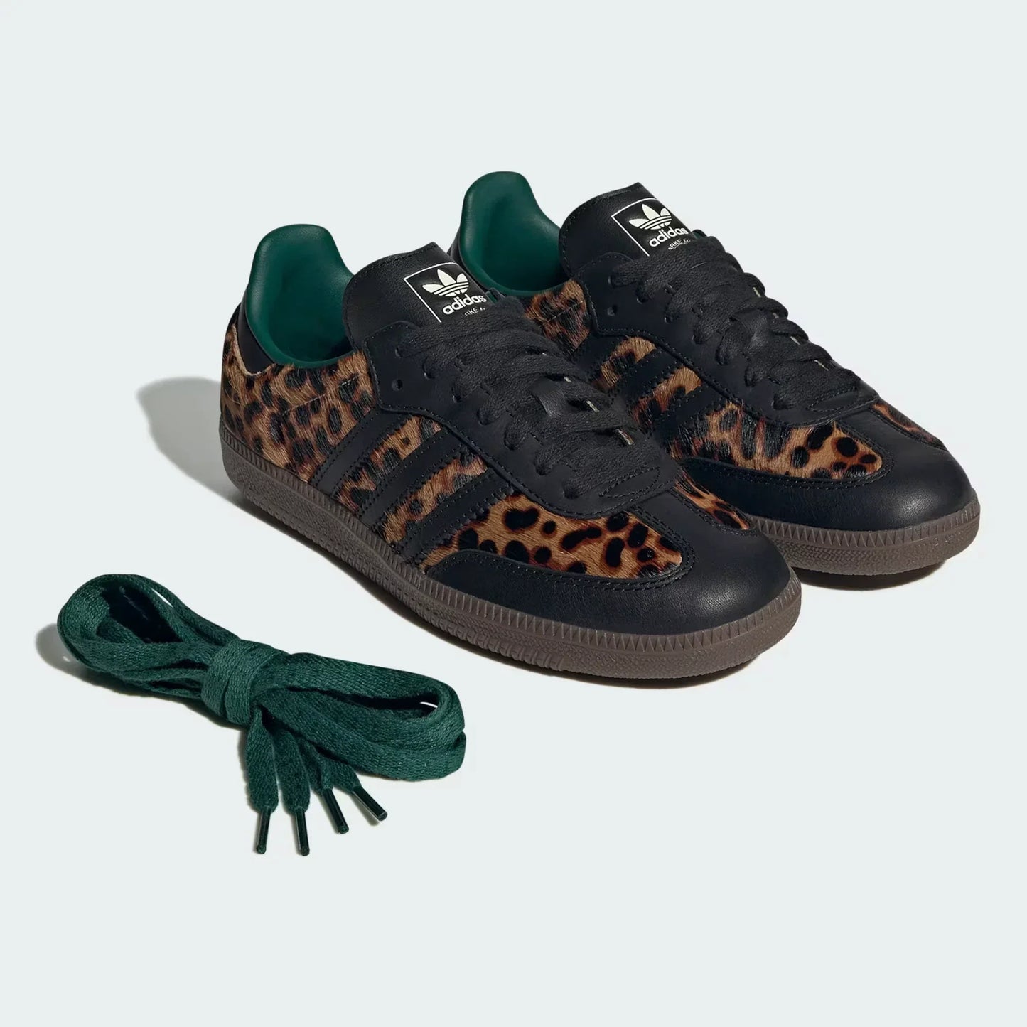 Samba OG Black and Green Leopard Print Sneakers