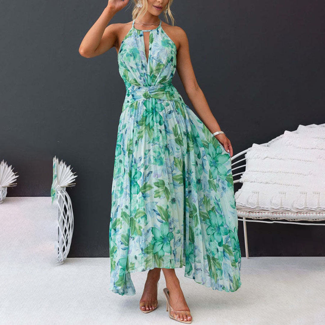 Sienna - Vibrant Green Floral Maxi Dress