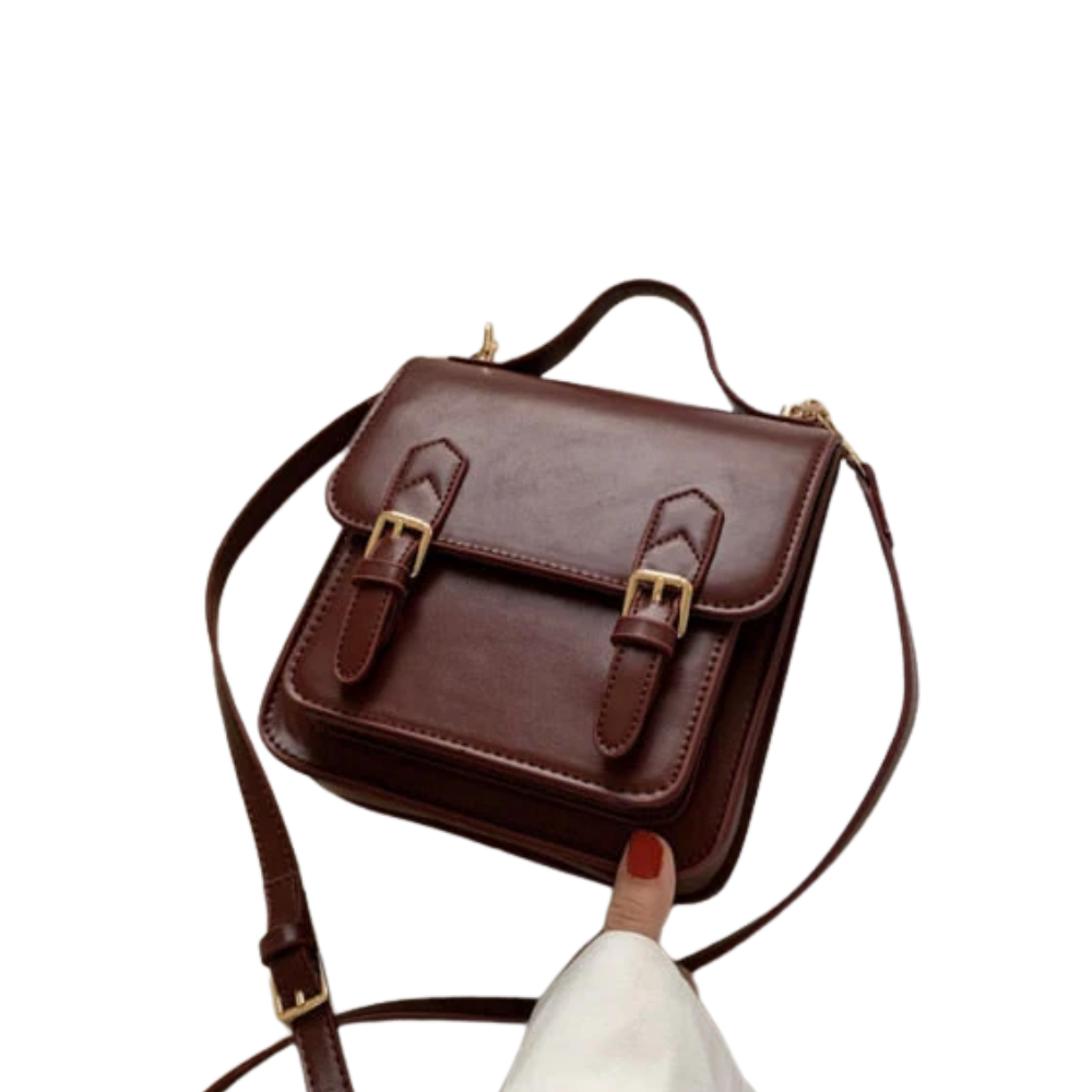 Chic Retro Double Buckle Bag with Luxurious Touch