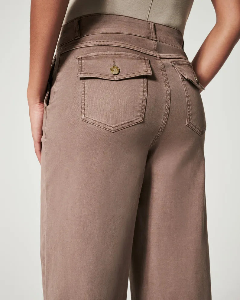 FlexForm® – Stretch Twill Cropped Pants | Wide Leg Comfort with Effortless Style