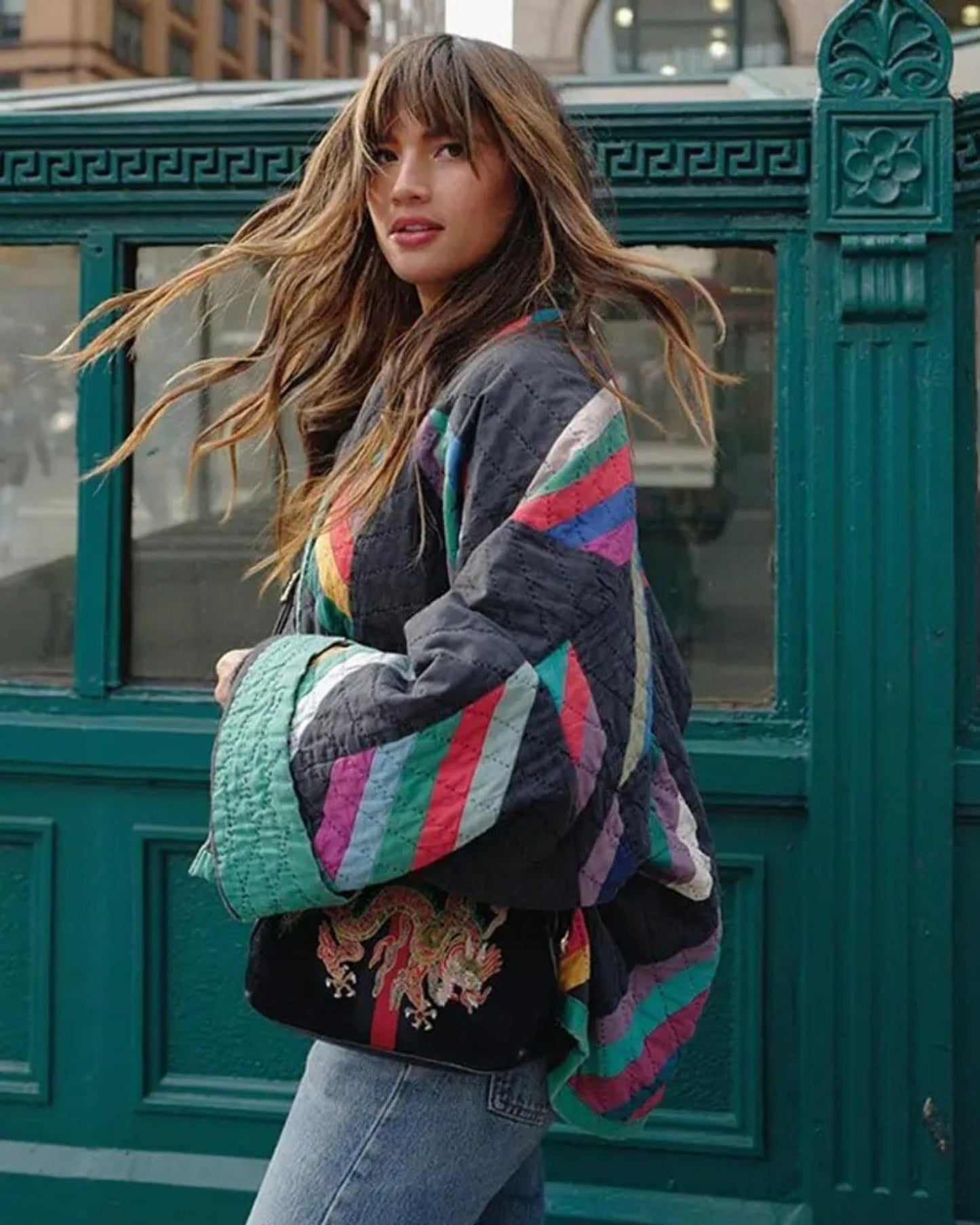 Jindi - Stylish Oversized Vintage Jacket for Women