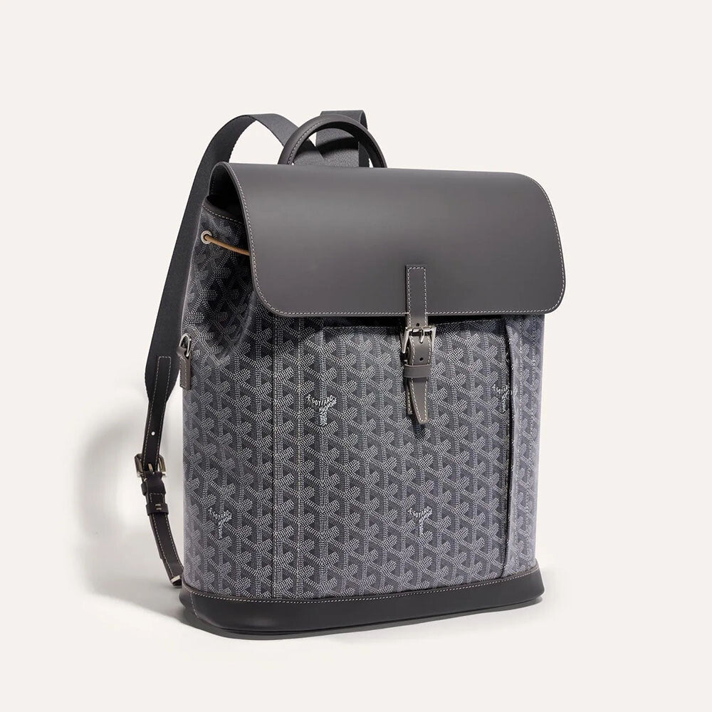 Flap Travel Backpack – Grey Patterned Urban Laptop Backpack
