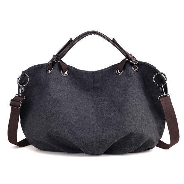 Chic Retro Canvas Large Handbag: Versatile Crossbody Style