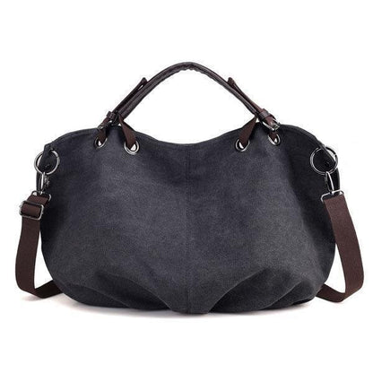 Chic Retro Canvas Large Handbag: Versatile Crossbody Style