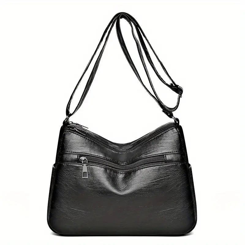 Chic Faux Leather Crossbody Bag