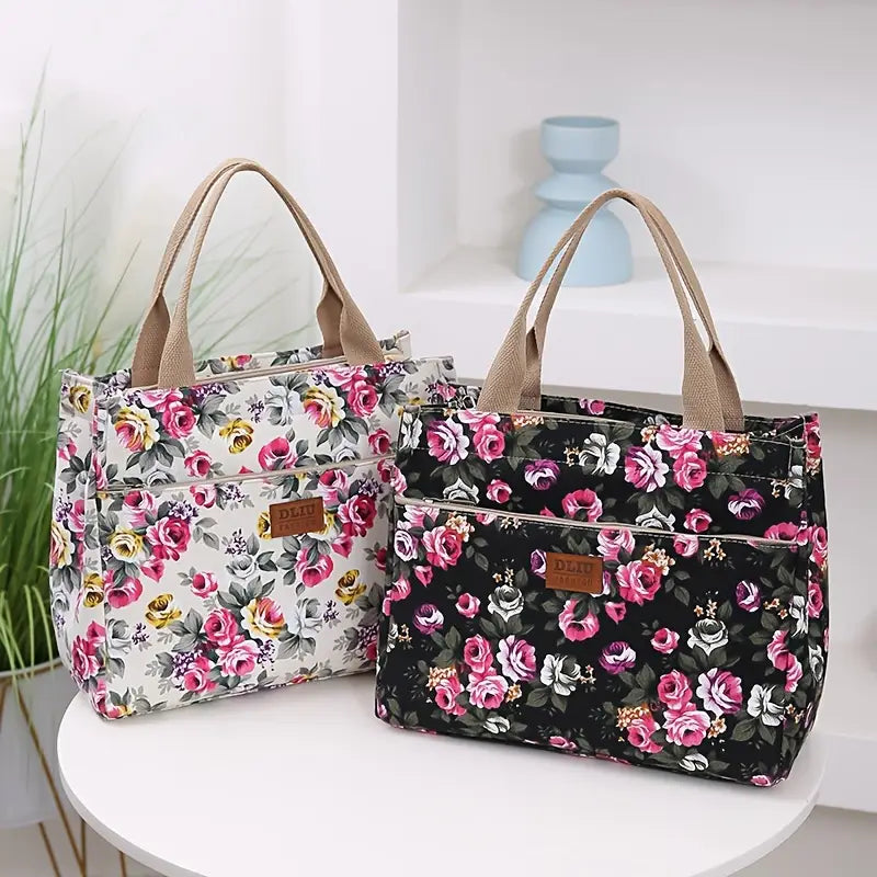 Chic Floral Print Tote Handbag for Effortless Elegance