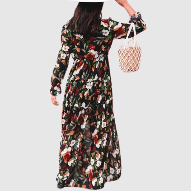 Elegant Floral Chiffon Maxi Dress for a Stylish June Look