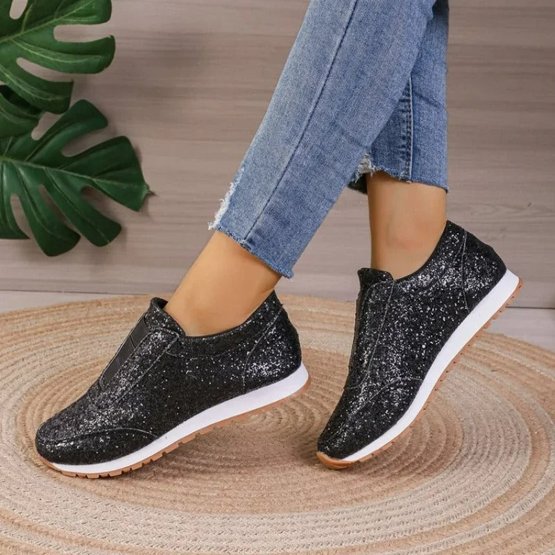 Mabel - Sparkling Slip-On Sneakers with Trendy Contrast Sole