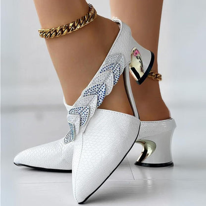 Anella - Elegant Lace Mules with Chic Braided Strap Design