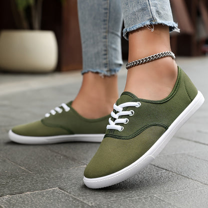 Lotte - Stylish and Cozy Low Canvas Lace-Up Sneakers