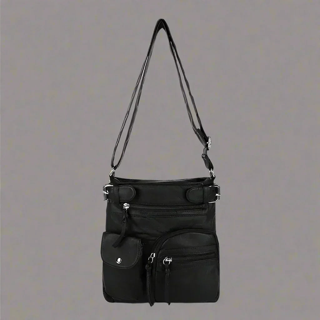Stylish Leather Shoulder Bag with Ample Compartments
