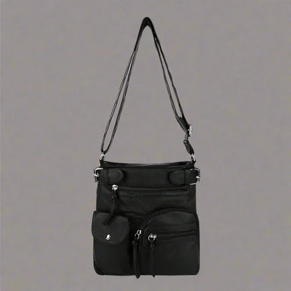 Stylish Leather Shoulder Bag with Ample Compartments