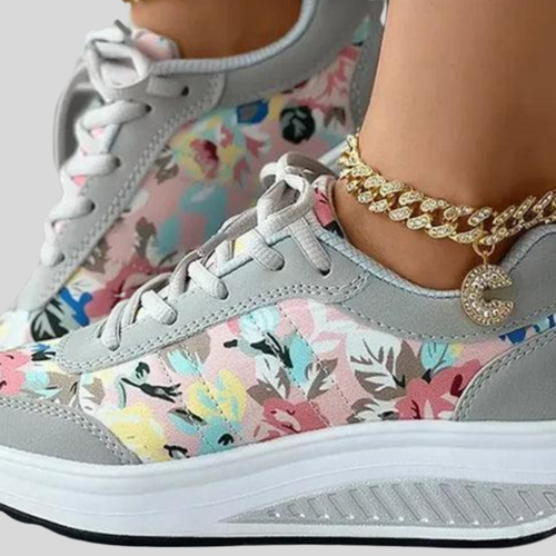 Lisa - Trendy Floral Print Athletic Sneakers for Women