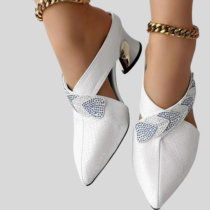 Anella - Elegant Lace Mules with Chic Braided Strap Design