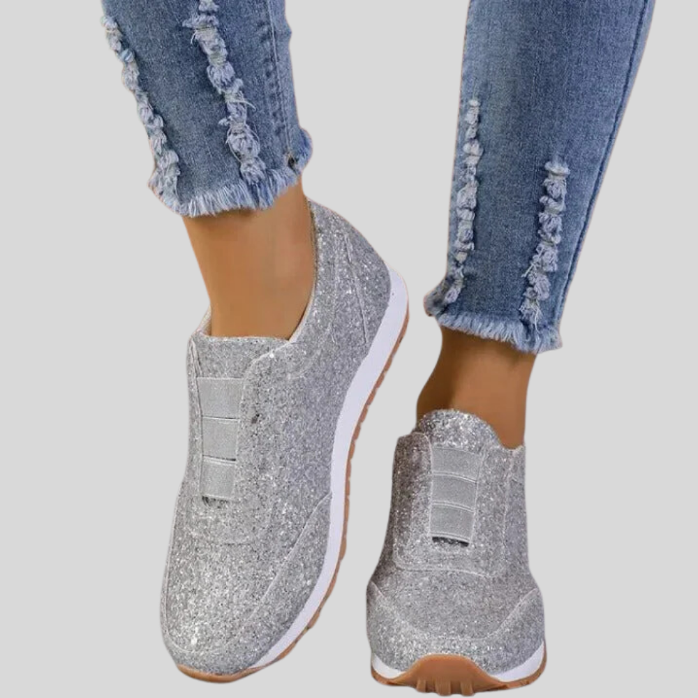 Mabel - Sparkling Slip-On Sneakers with Trendy Contrast Sole