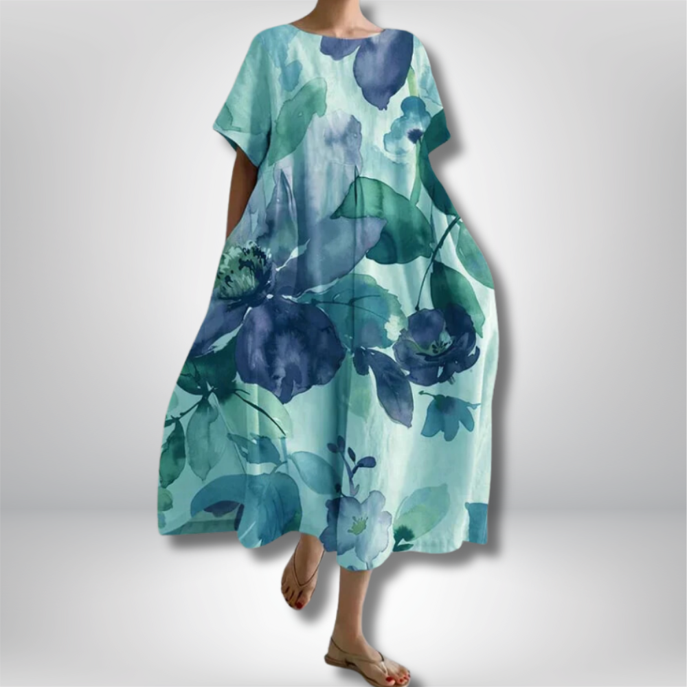 Francisca - Effortlessly Chic Women's Dress with Beautiful Botanical Floral Print