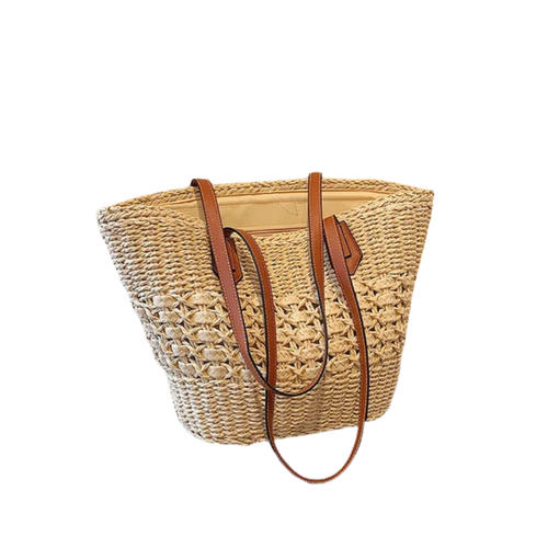 Stylish Bohemian Straw Shoulder Bag for the Beach