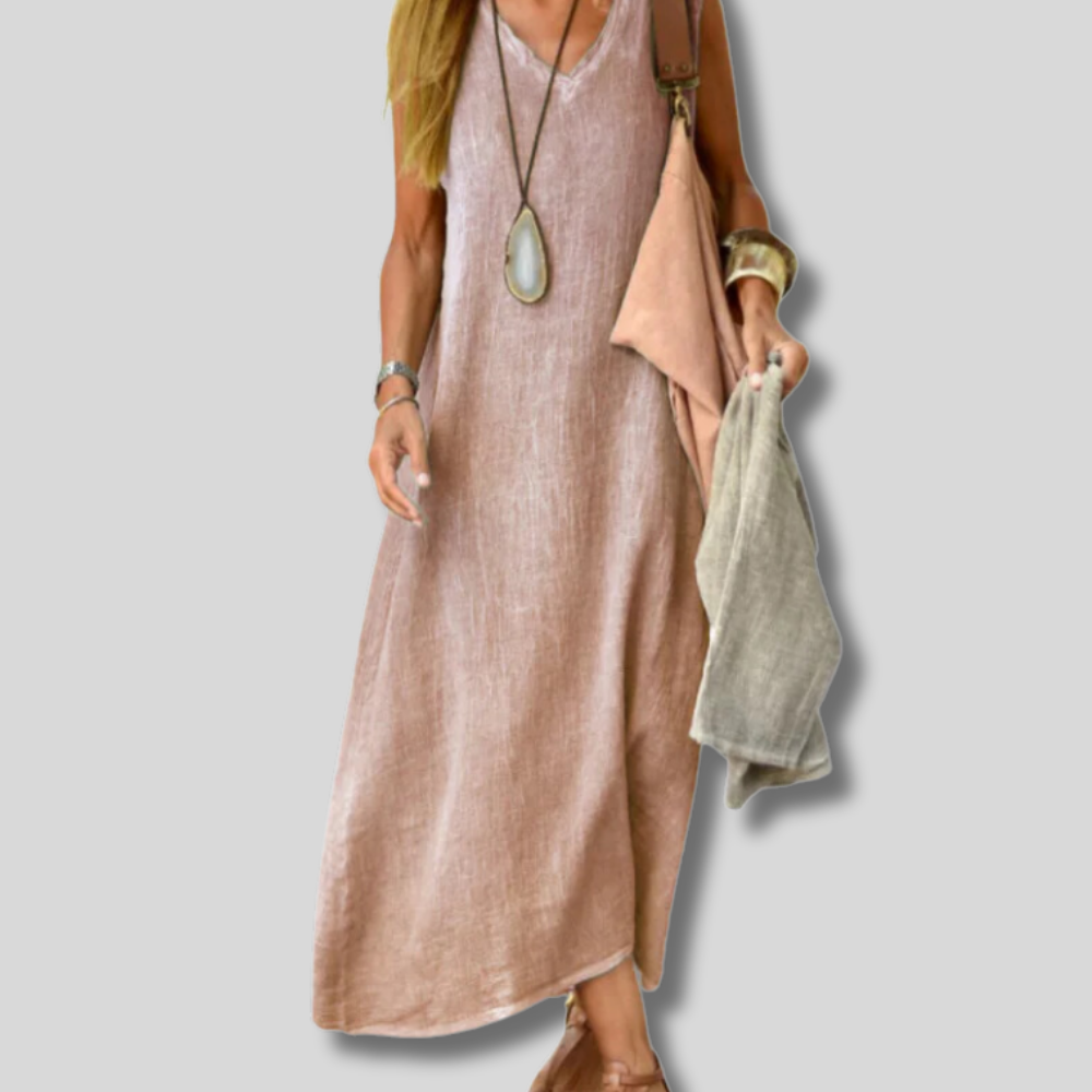 Charlotte - Elegant Women's V-Neck Maxi Dress for Effortless Style
