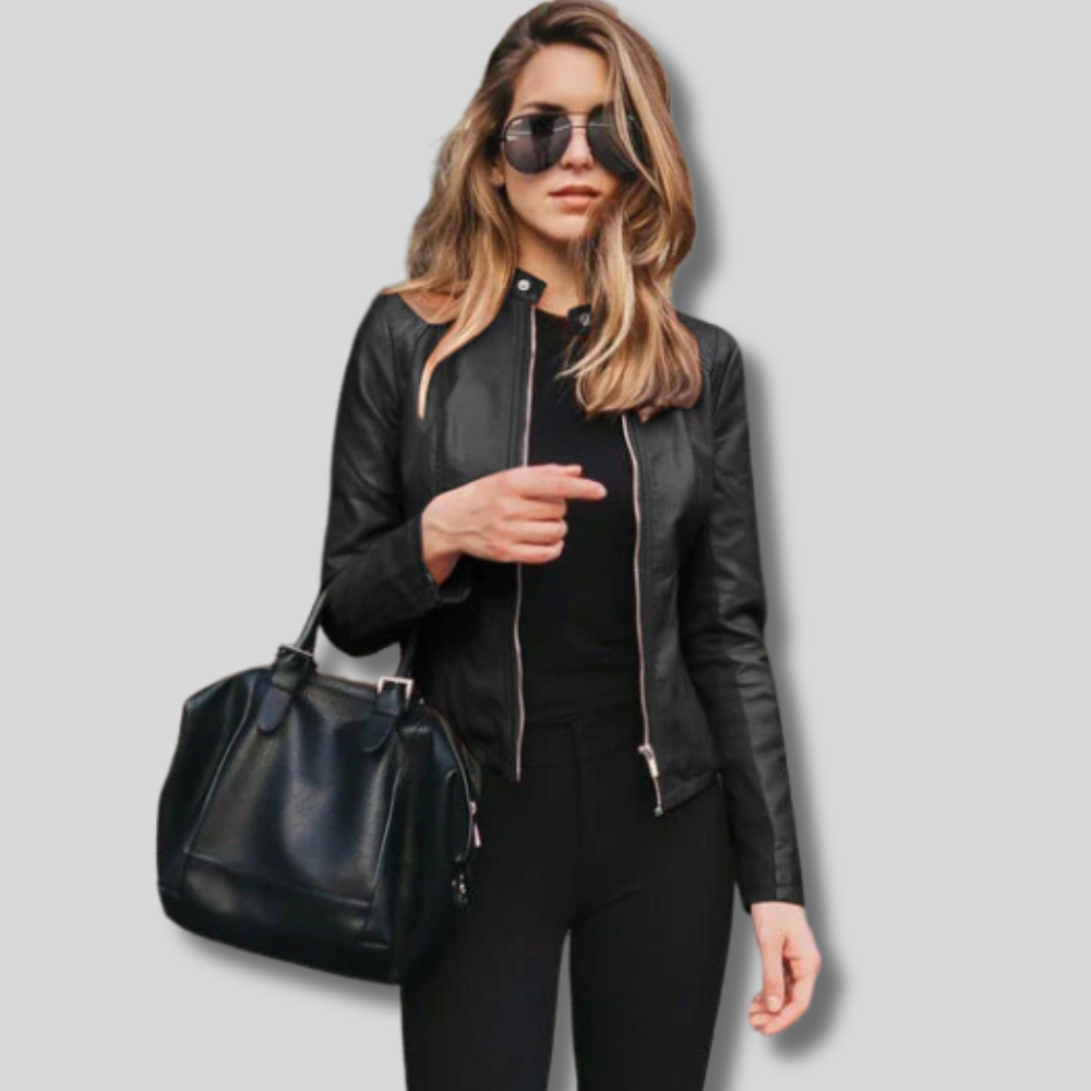 Ellen - Chic Women's Leather Jacket for a Stylish Look