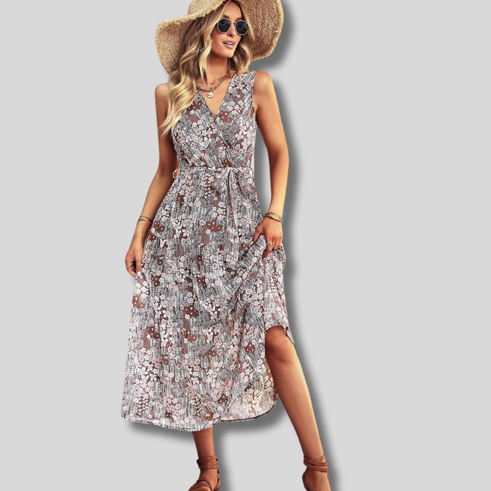 Enchanting Carly - Elegant Floral Maxi Dress