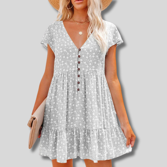 Angela - Effortlessly Stylish V-Neck Casual Dress