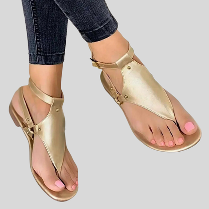 Murron - Stylish Women's Flat Sandals with Chic Buckle Straps