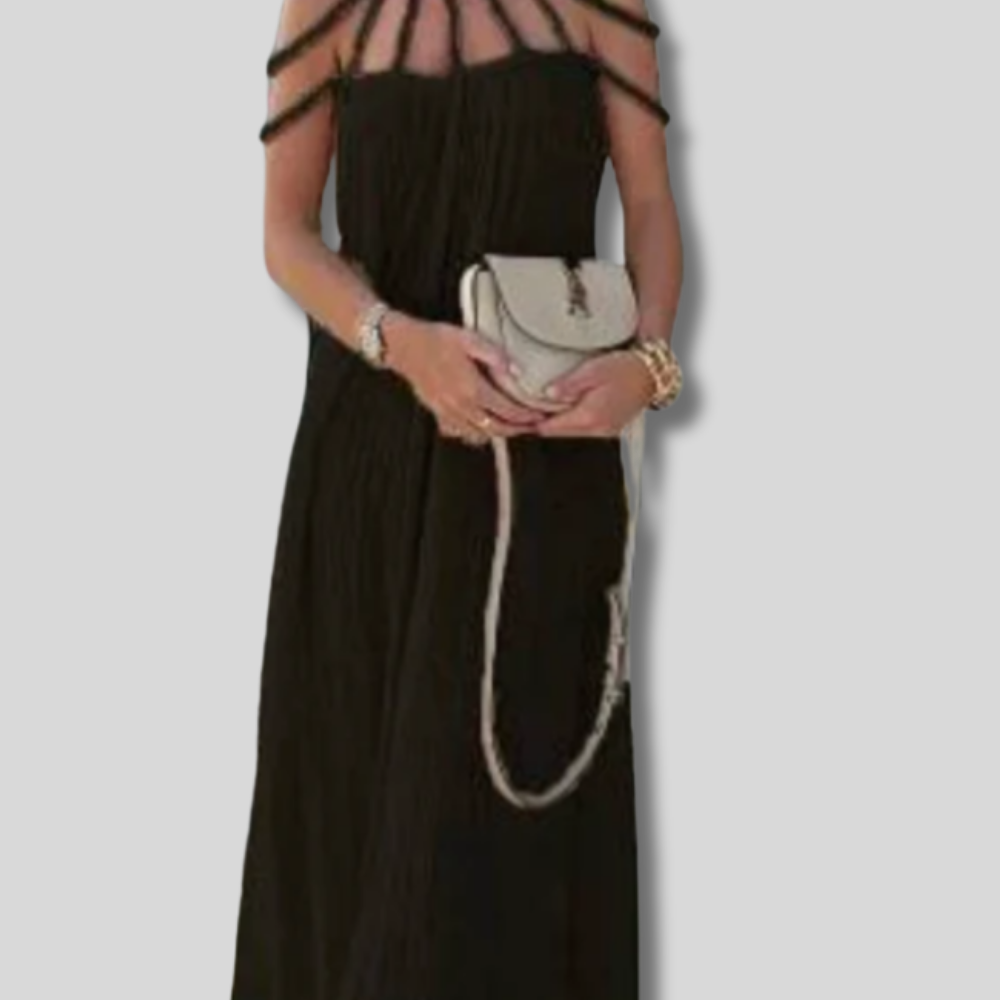 Isabella - Chic Women's Maxi Dress - Elegantly Draped Linen - Fashion Forward Style