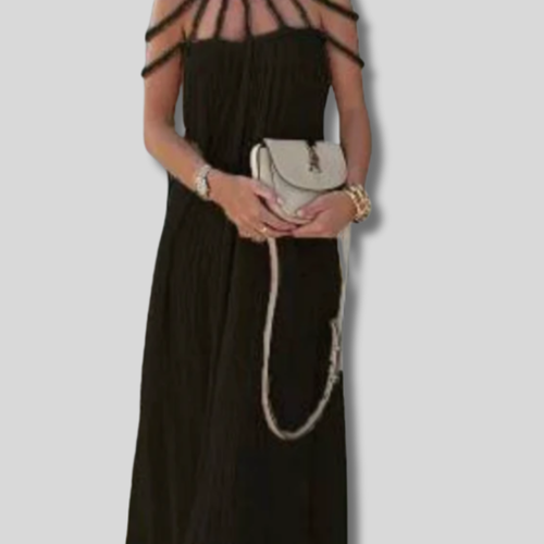 Isabella - Chic Women's Maxi Dress - Elegantly Draped Linen - Fashion Forward Style