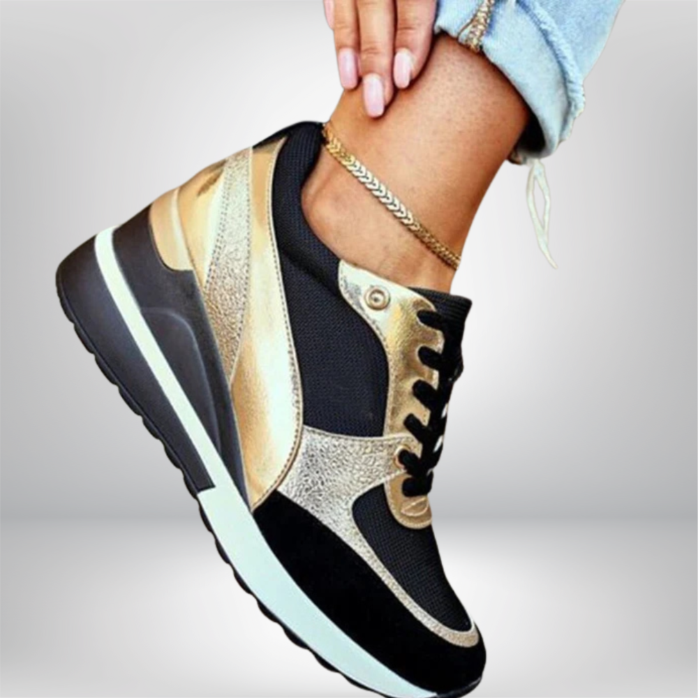 Callie - Stylish and Cozy Gold Sneakers for Everyday Elegance