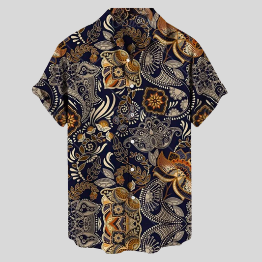 Damian - Stylish and Relaxed Printed Short-Sleeved Shirt for Men