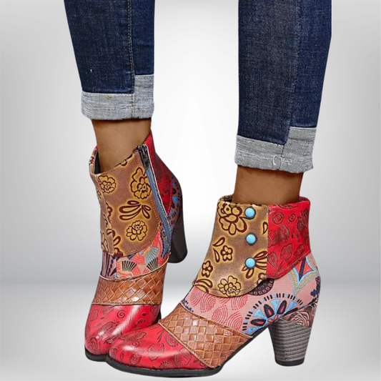 Charlee - Stunningly Painted Ankle Boots