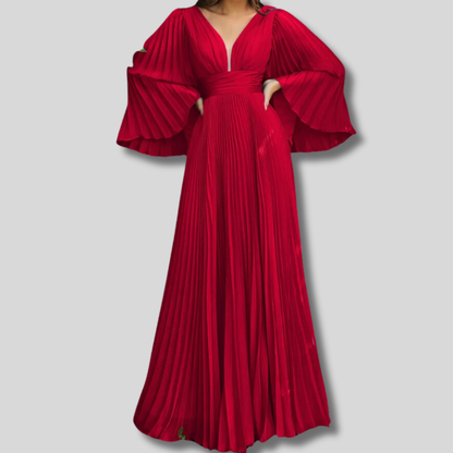 Cleo - Elegant Pleated Maxi Dress for Women