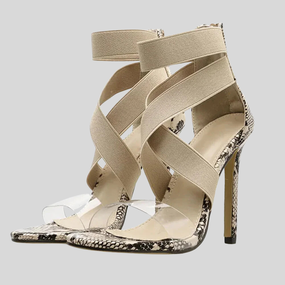 Jeslin - Chic Cross-Strap Heels for a Touch of Elegance