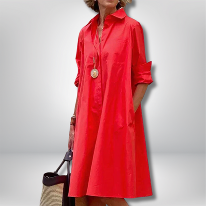 Anouk - Exquisite Cotton Dress for Timeless Elegance