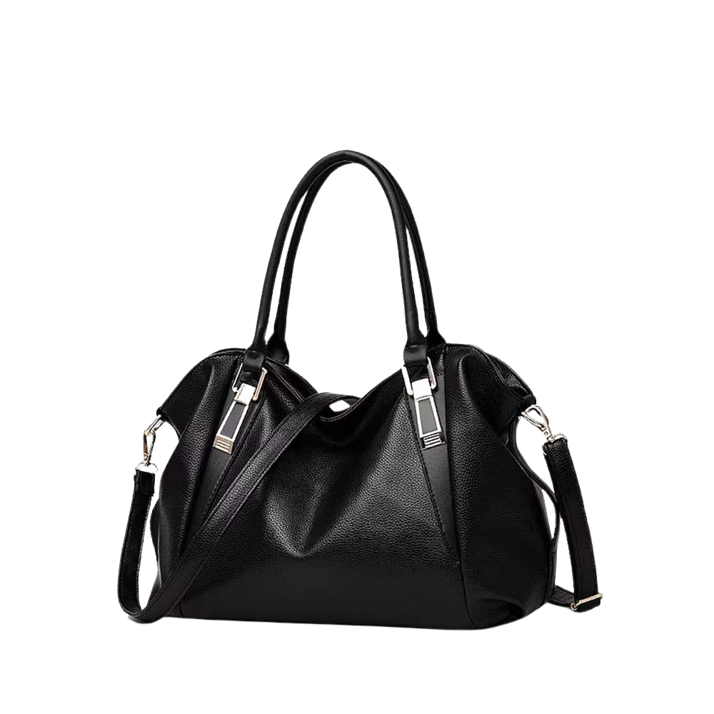 Chic Leather Tote with Dual Handles and Versatile Shoulder Strap