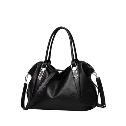 Chic Leather Tote with Dual Handles and Versatile Shoulder Strap