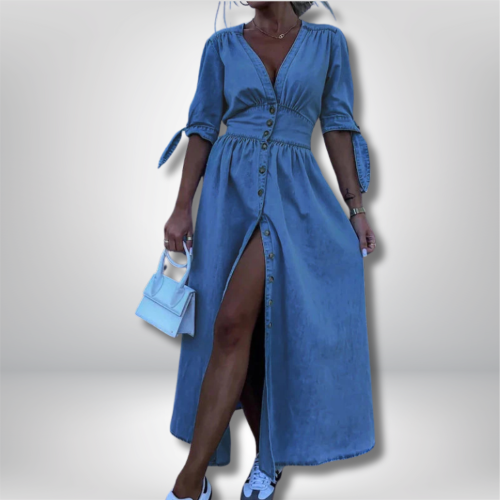 Charlotte - Chic & Stylish Long Denim Dress